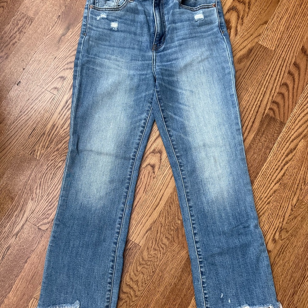Kut from the Kloth Distressed Blue Ankle Jeans